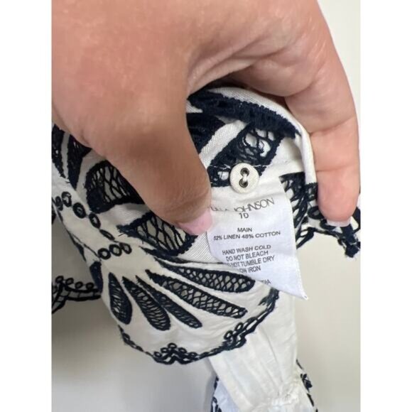 NEW Ulla Johnson Porcelain Louisa Scalloped Eyelet Ruffled Blouse White Size: 10 - Picture 5 of 7